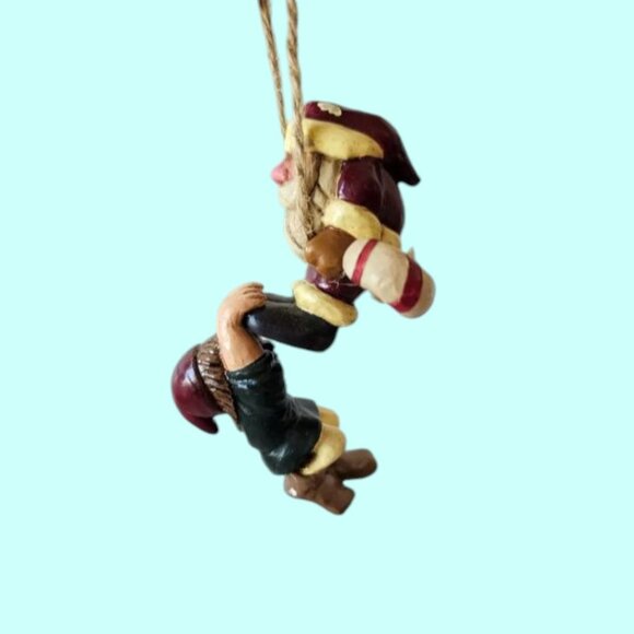 The Plum Creek Folks Handcrafted "Hanging The Elf" Ornament - Picture 11 of 13